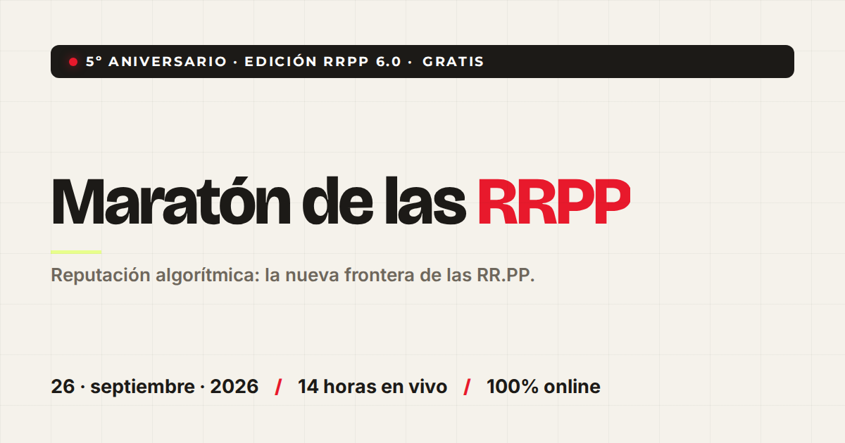 Imagen oficial de la Maratón de las Relaciones Públicas 2026, quinta edición, 26 de septiembre