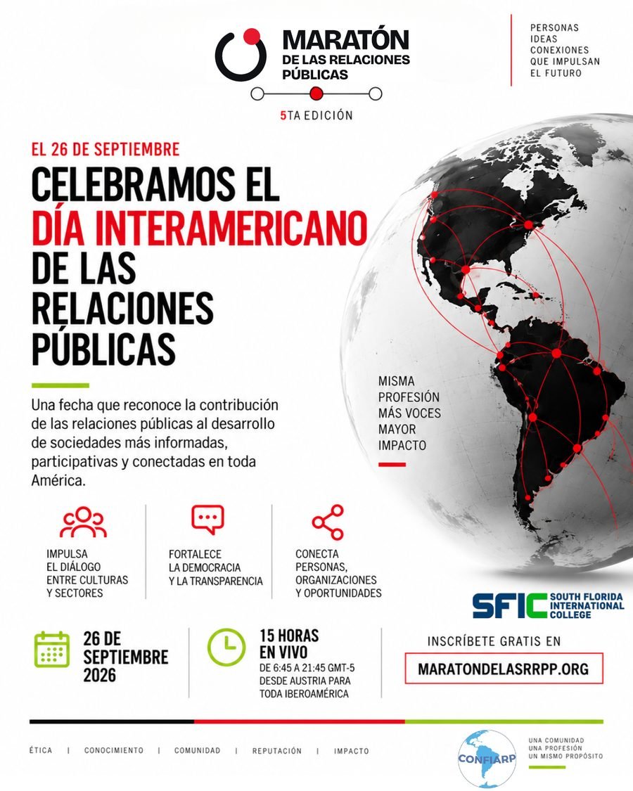 El 26 de septiembre celebramos el Día Interamericano de las Relaciones Públicas. Una fecha que reconoce la contribución de las relaciones públicas al desarrollo de sociedades más informadas, participativas y conectadas en toda América.